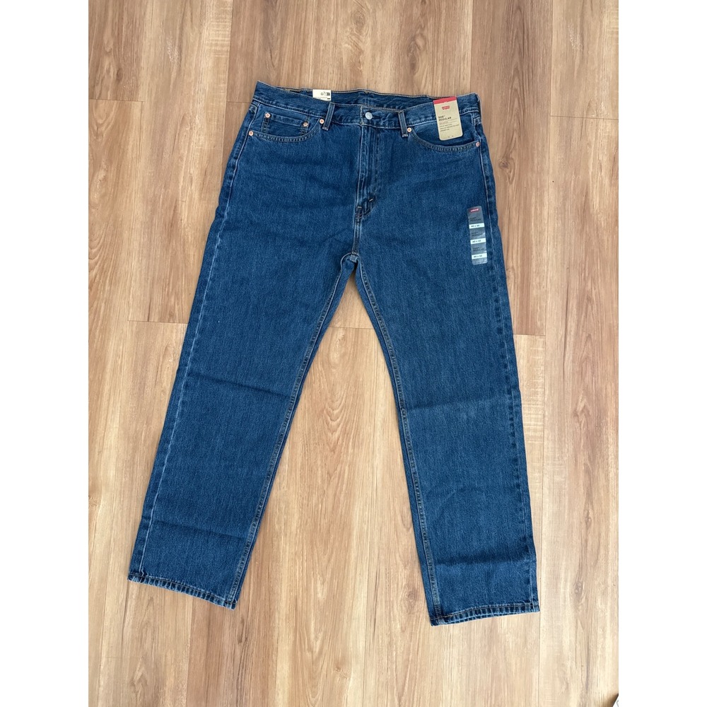 Levis 505 Regular Fit Straight Leg Jeans Mens 40x32 Medium Wash Blue
